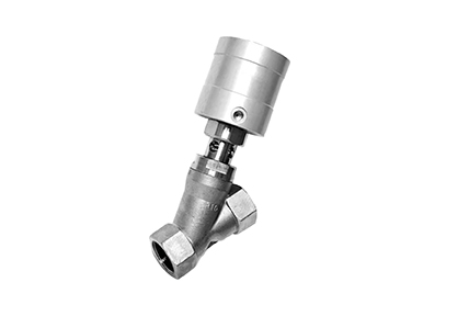 High-temperature inclined valve, stainless steel body